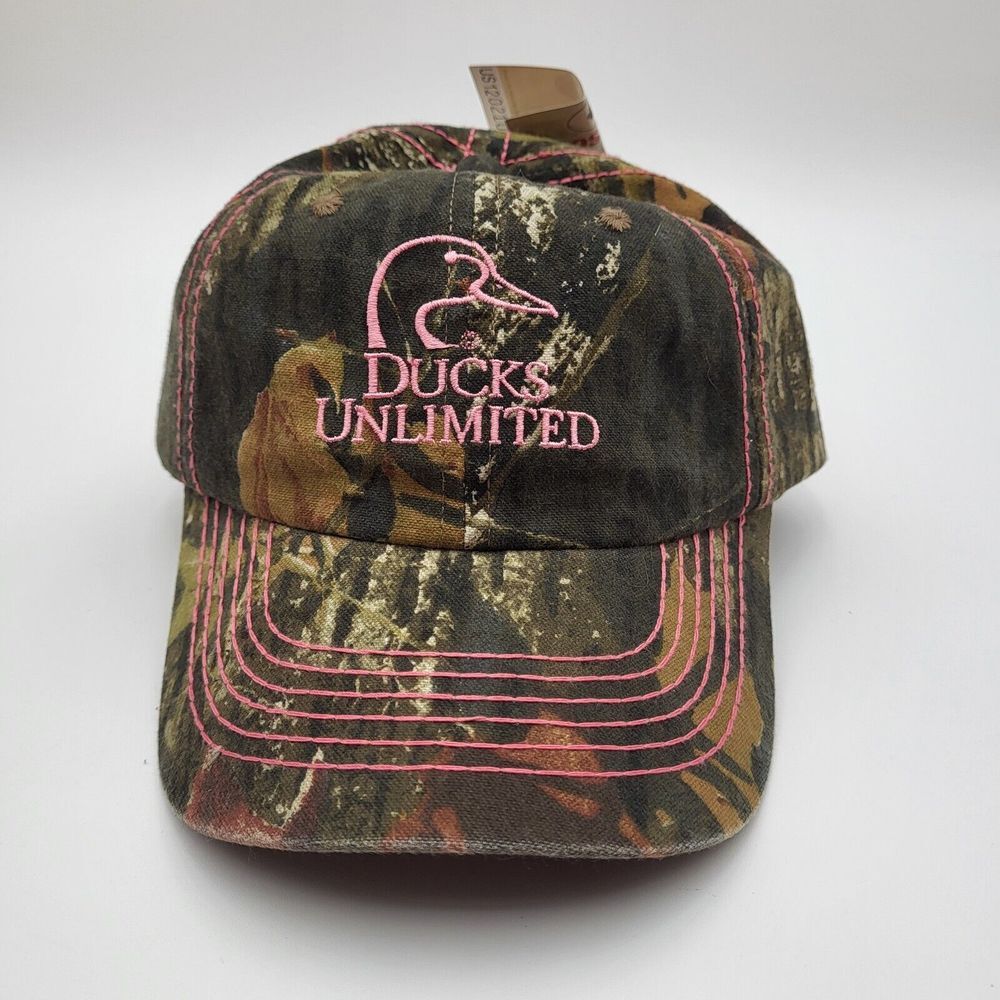 Ducks Unlimited Camo Pink Womens‎ One Size Adjustable Strap Hat Mossy Oak